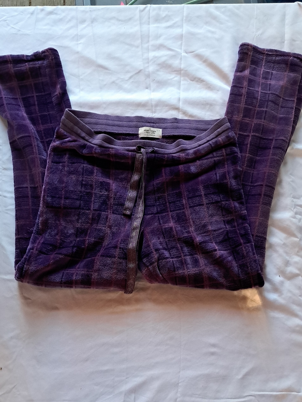 Denver Hayes Purple Plaid Plush Pajama Pants
